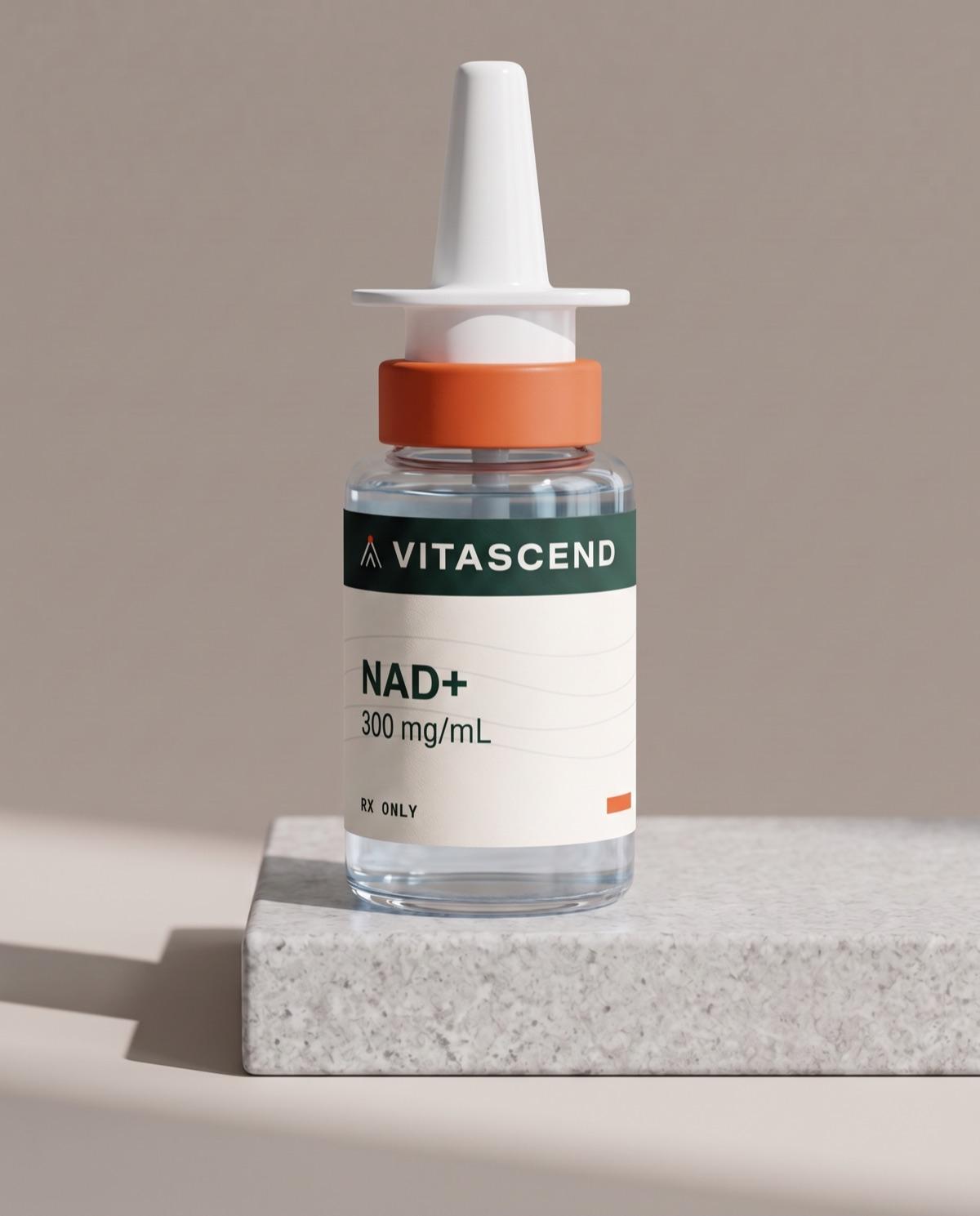 NAD+ nasal spray with a Vitascend label