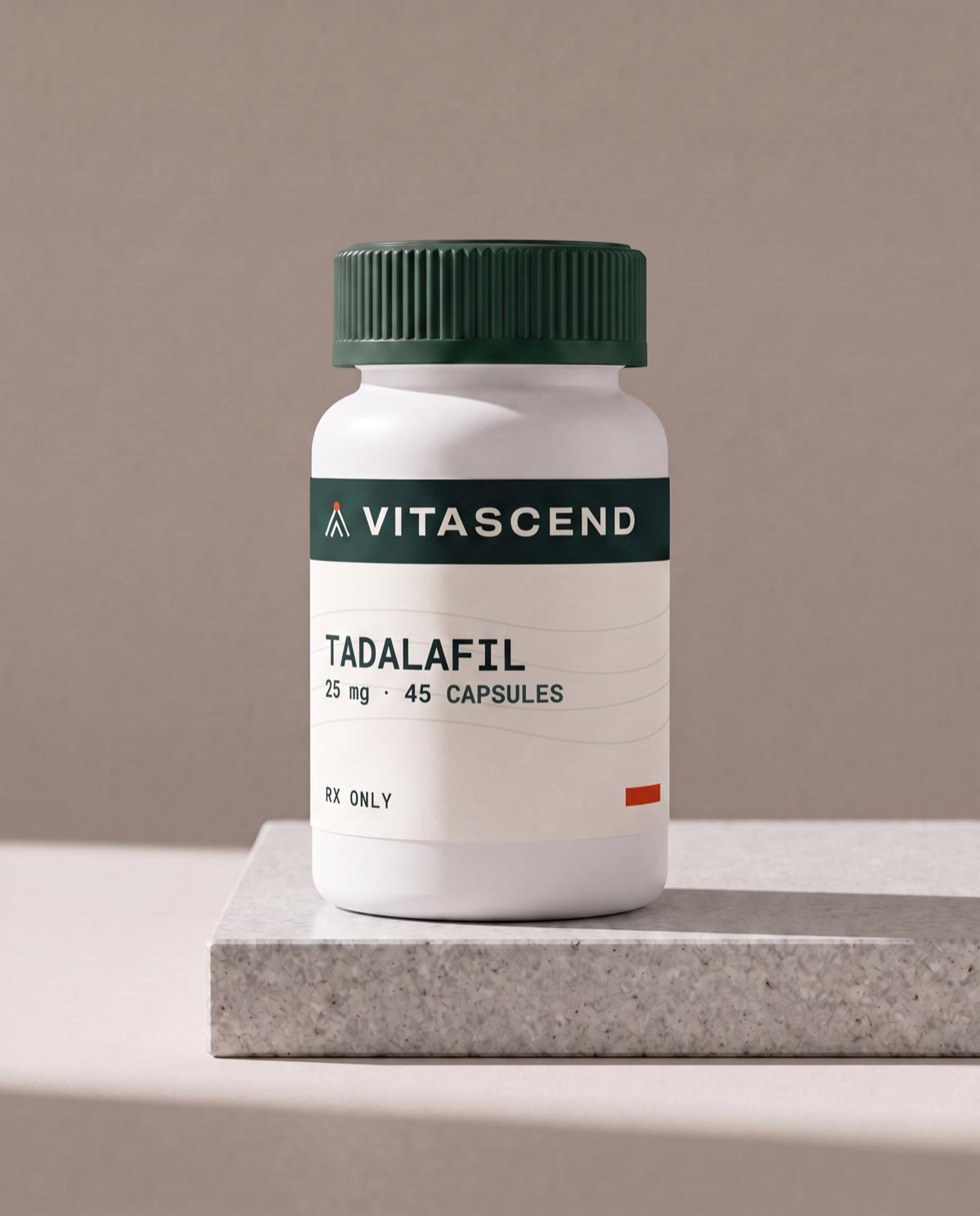 Tadalafil, as needed with a Vitascend label